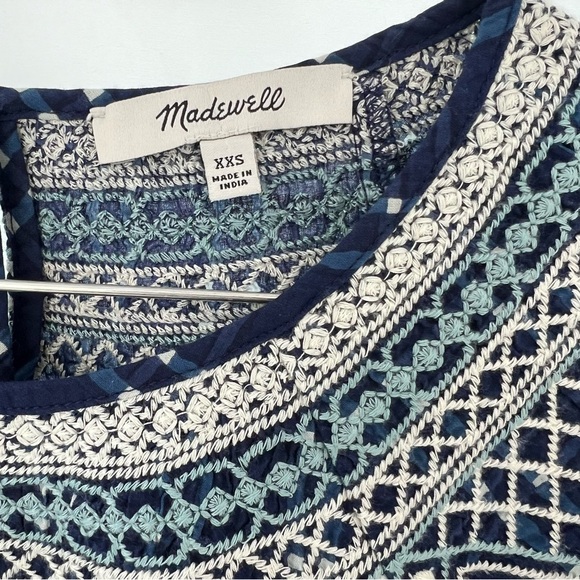 MADEWELL Embroidered Puff-Sleeve Babydoll DRESS - Picture 9 of 10